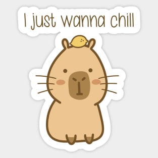 Chill capybara - I just wanna chill Sticker